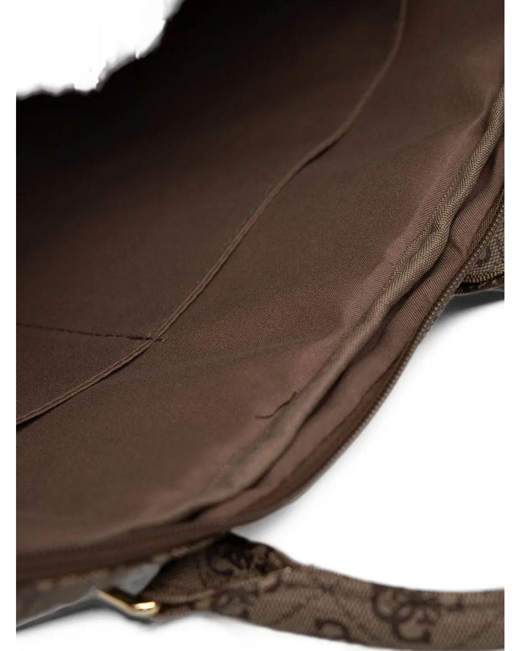 Guess Brown Monogram-Print Laptop Bag