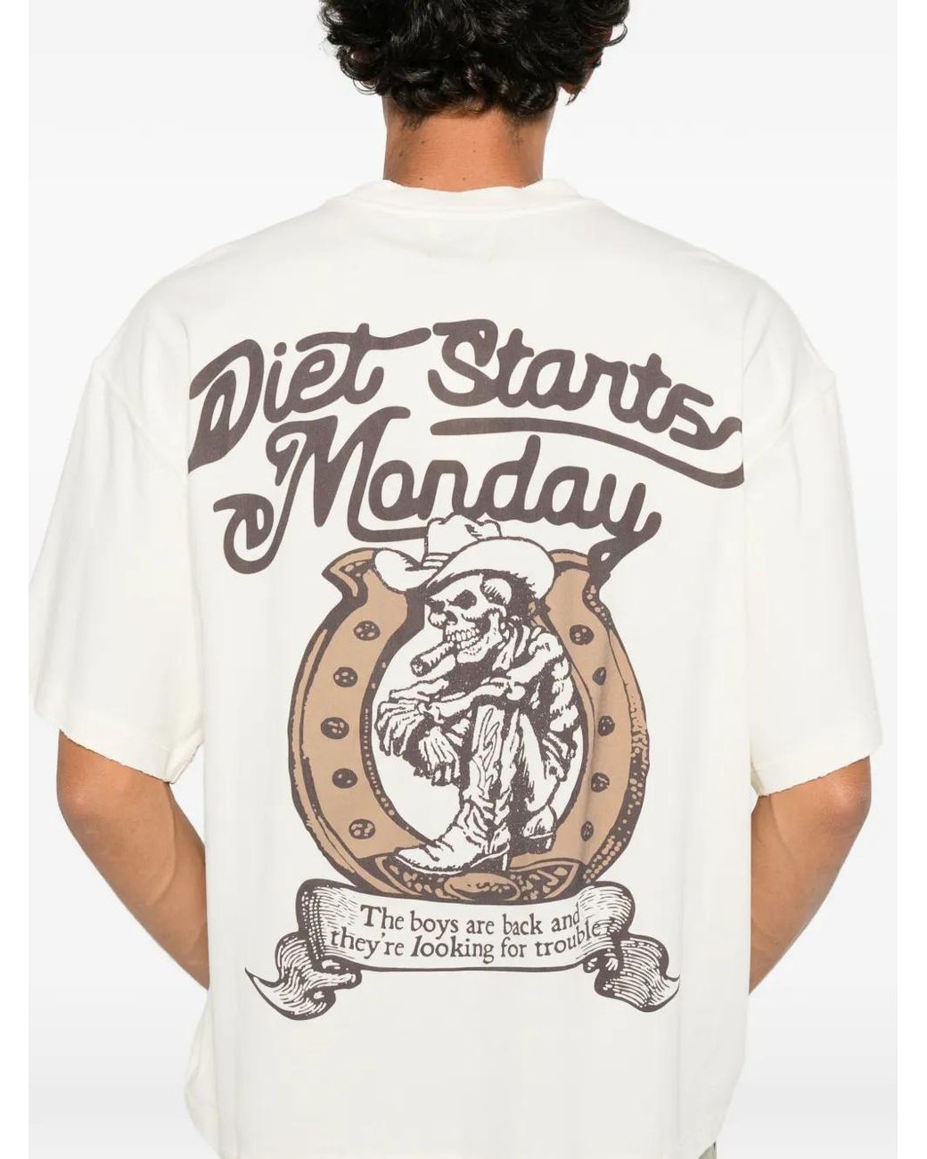 DIET STARTS MONDAY White T-Shirt À Imprimé Graphique for men