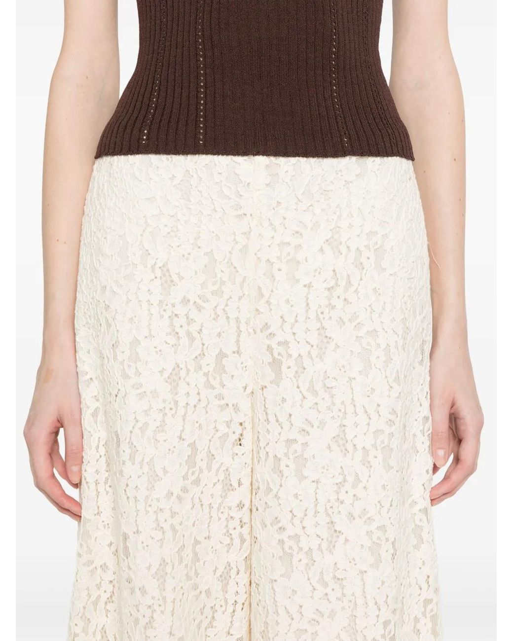 Twinset White Lace Trousers