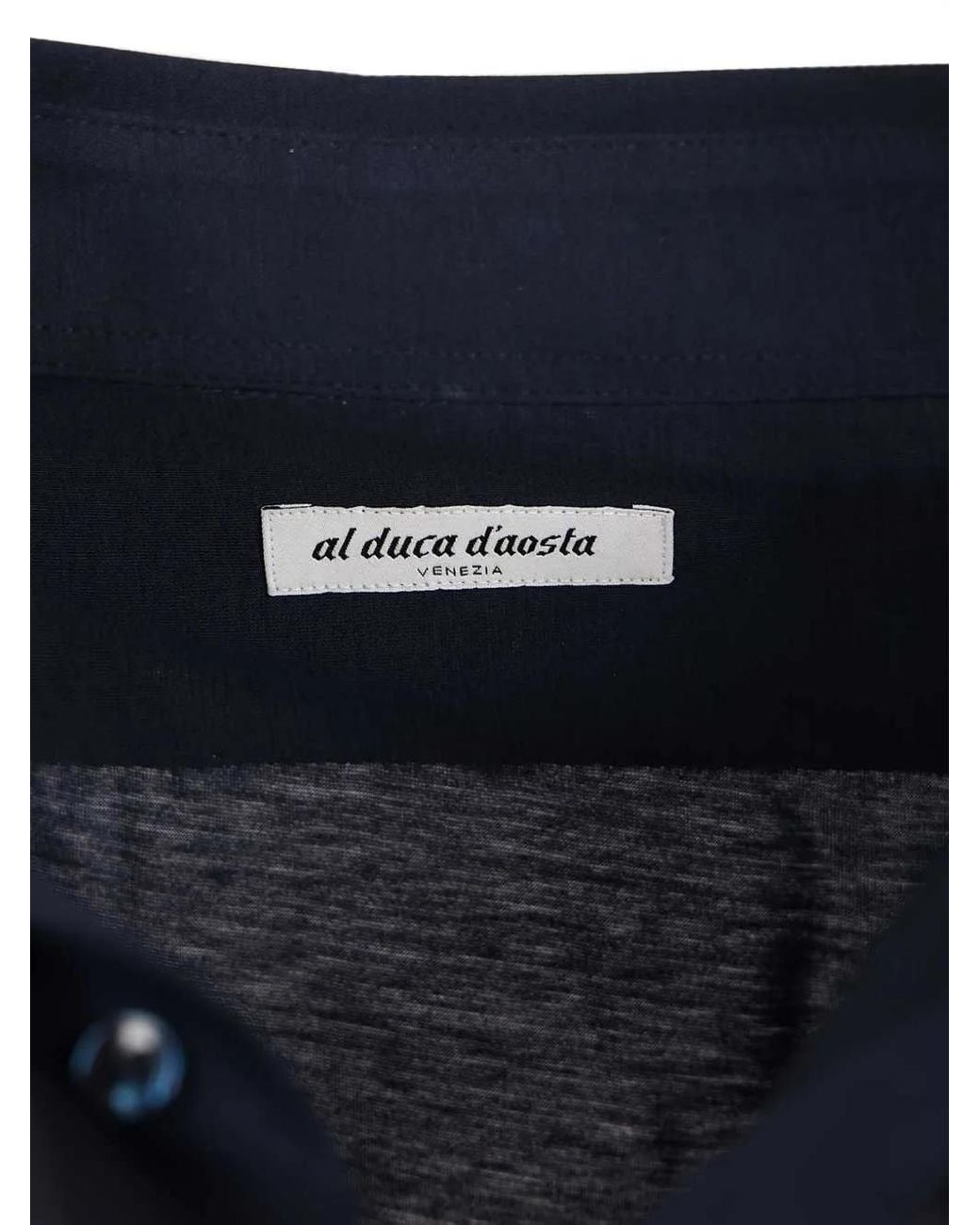 Al Duca D'aosta Blue Mother-Of-Pearl Button Shirt for men