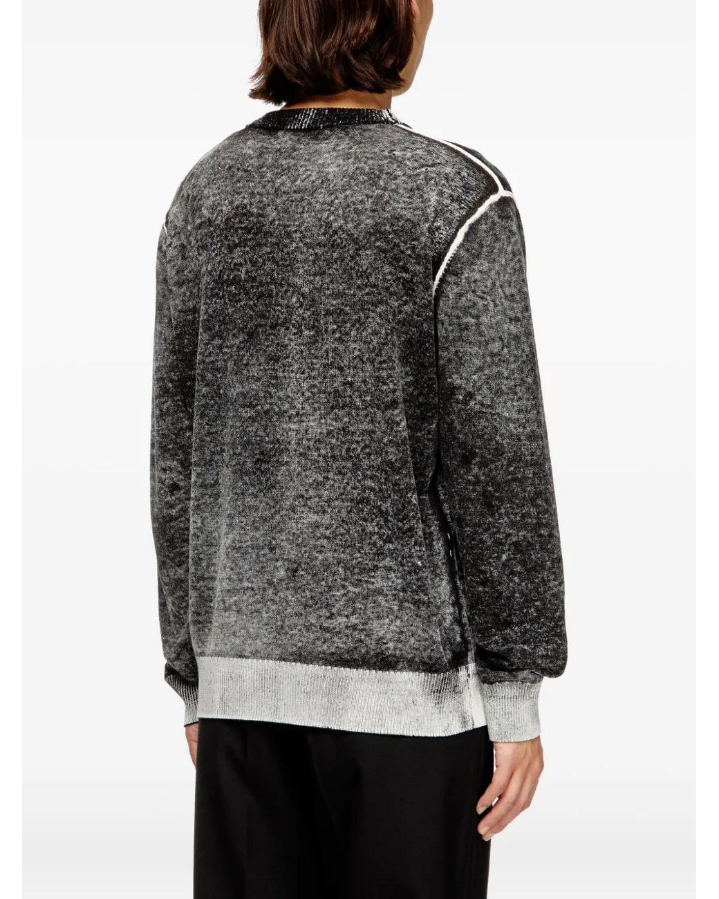 DIESEL Gray Crew-Neck Sweater for men