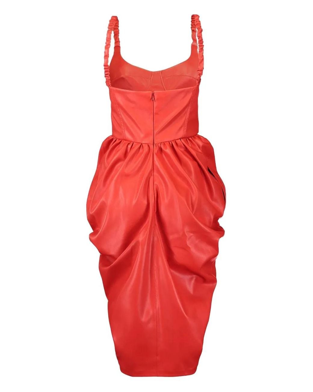 Stella McCartney Red Bustier Ruched Mini Dress