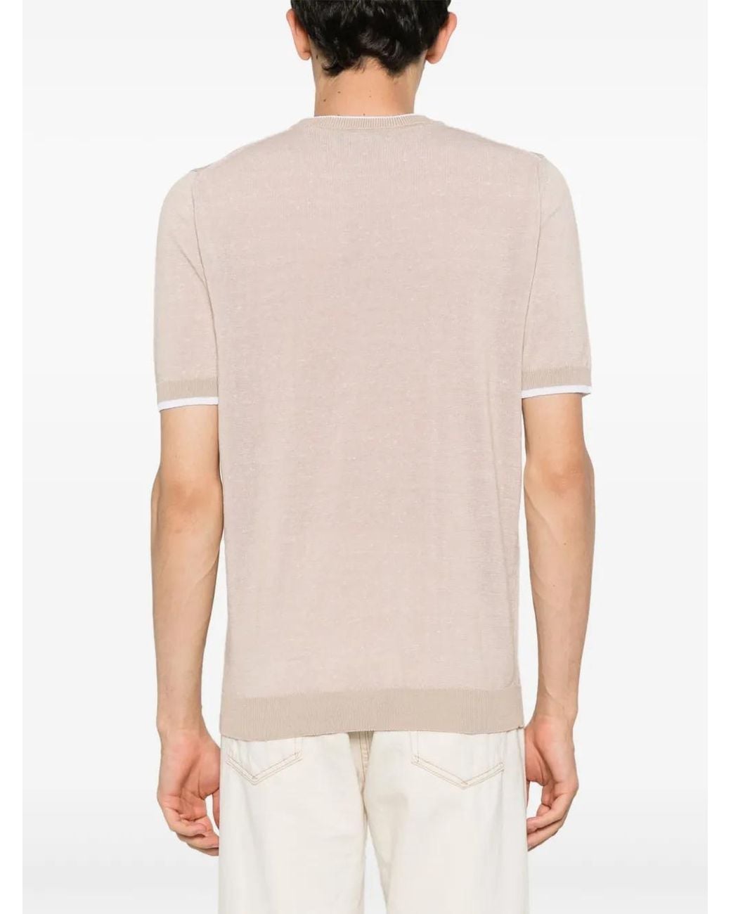 Peserico Pink Mélange-Effect T-Shirt for men