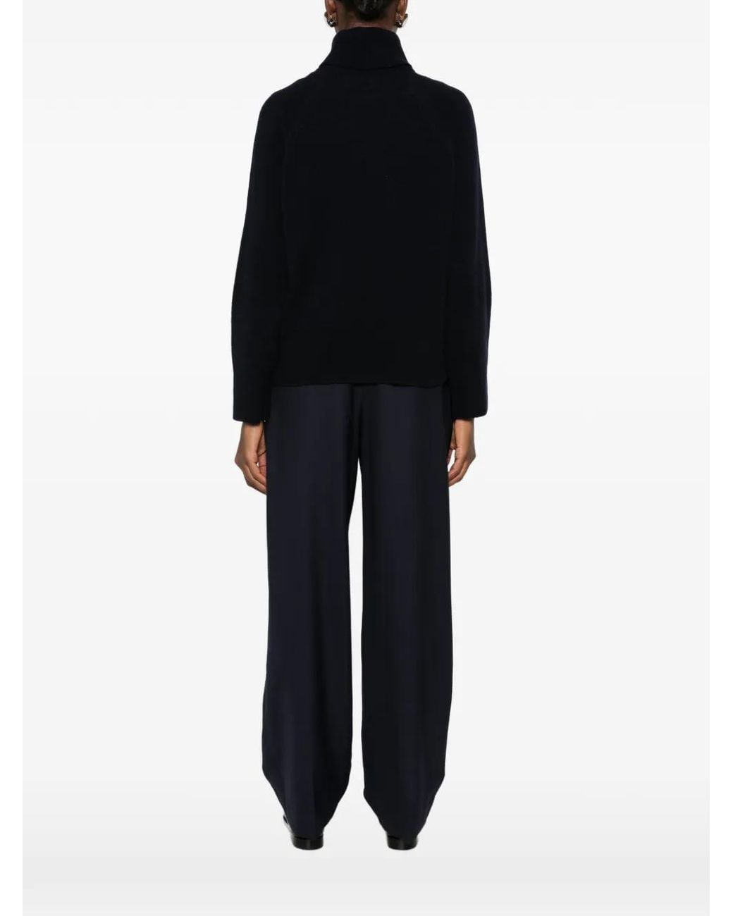 Gant Black Roll-Neck Wool-Blend Sweater