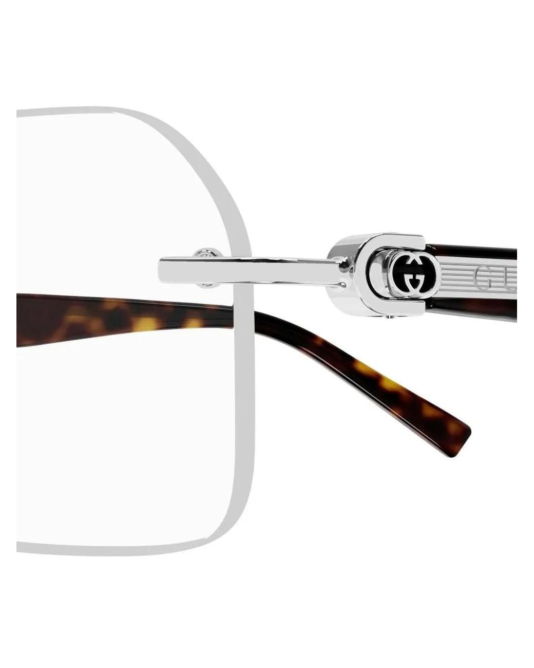 Gucci Brown Rimless Glasses for men