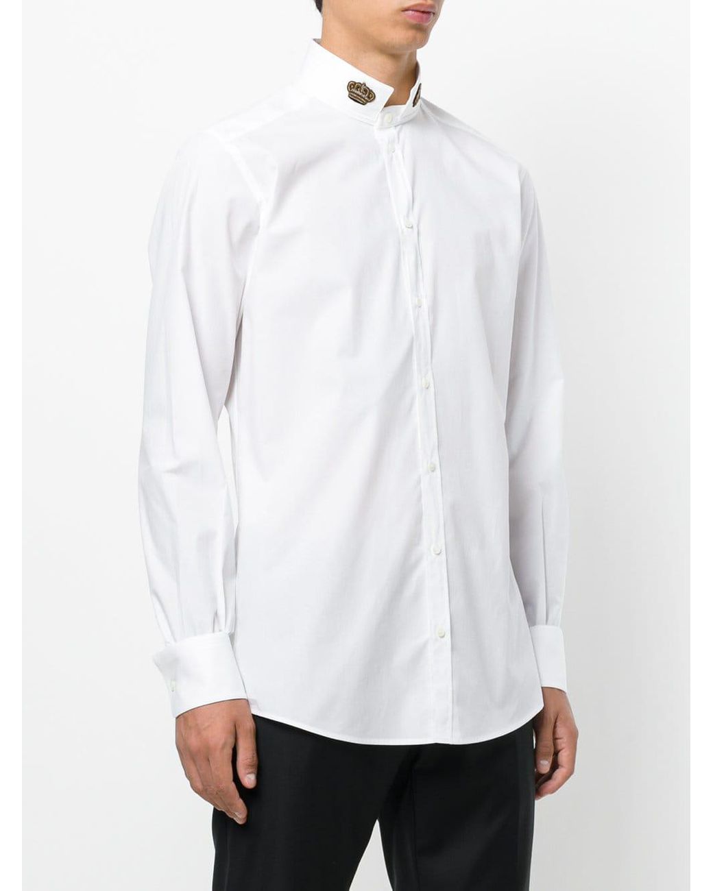 Dolce & Gabbana Hemd mit Krone-Patch in Weiß für Herren | Lyst DE