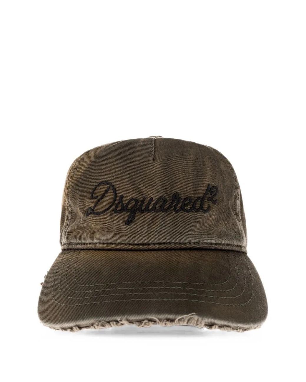 DSquared² Green Logo-Embroidered Distressed-Finish Baseball Cap for men