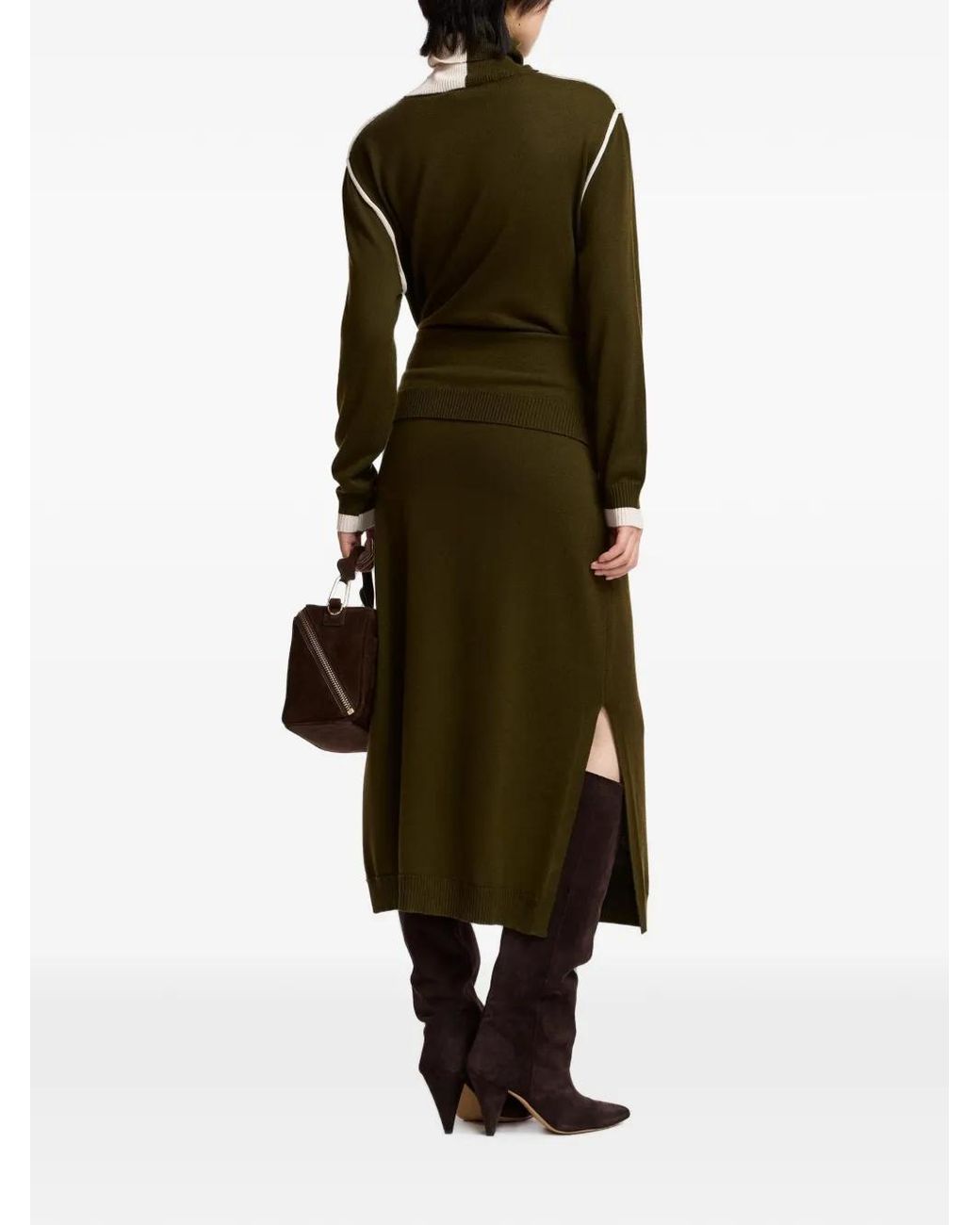 Essentiel Antwerp Green Kirly Waist-Tie Midi Dress