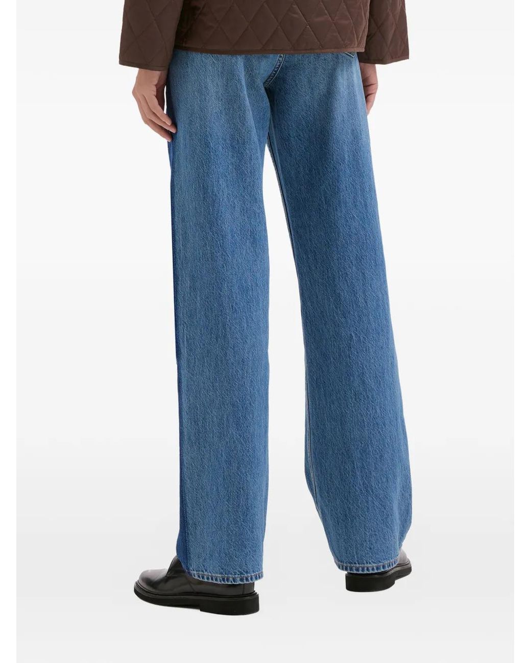 Rag & Bone Blue Shea Panel Straight-Leg Jeans