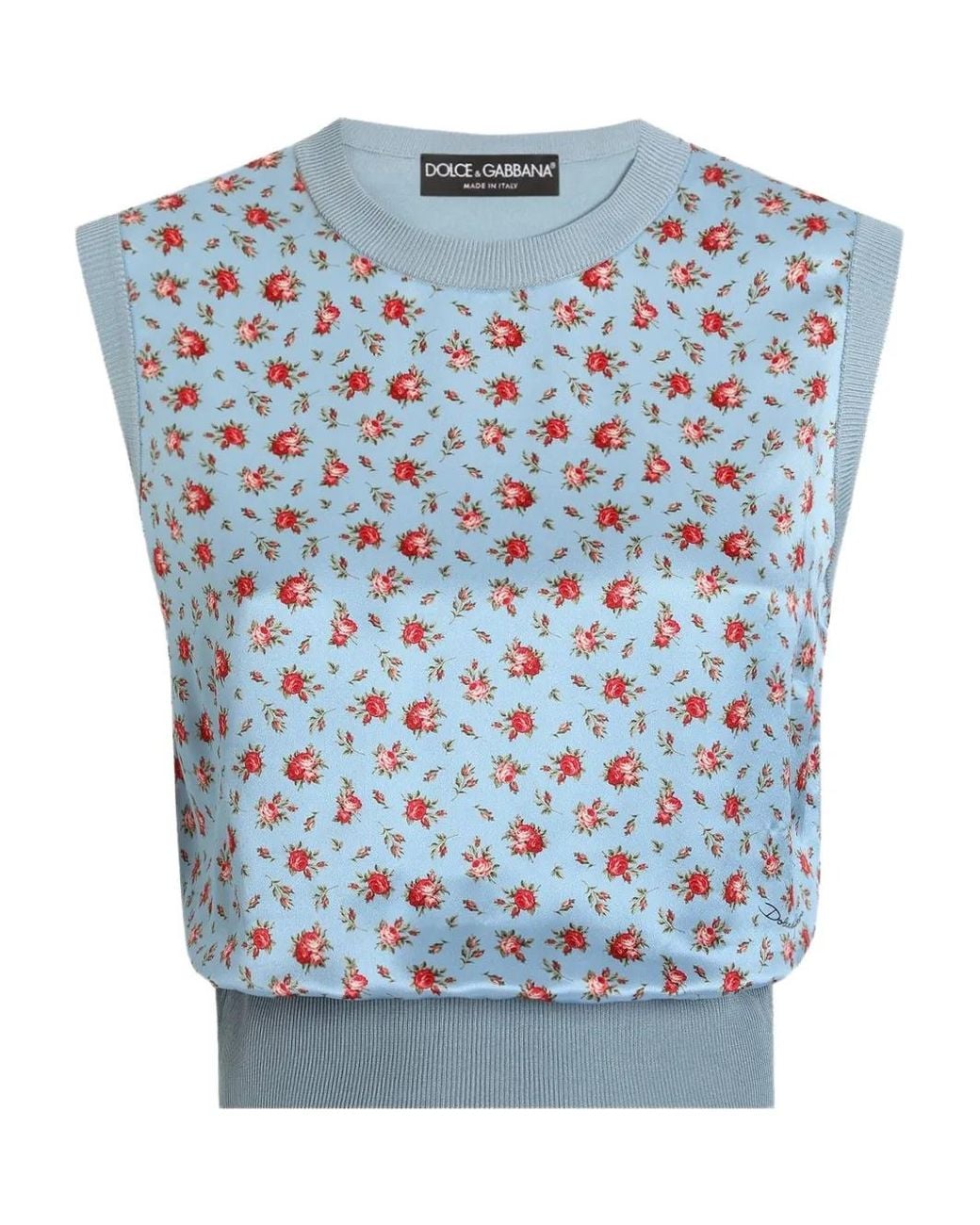 Dolce & Gabbana Blue Sleeveless Twill