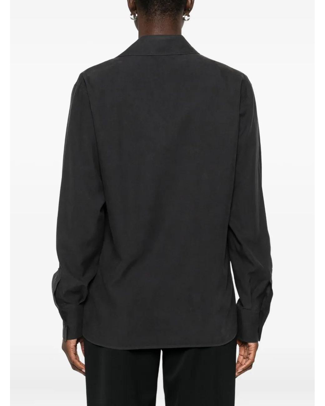 Camisa Con Solapa De Muesca Max Mara de color Black