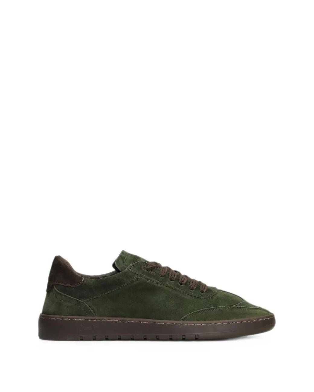 PIUMESTUDIO Green Suede-Panel Sneakers for men