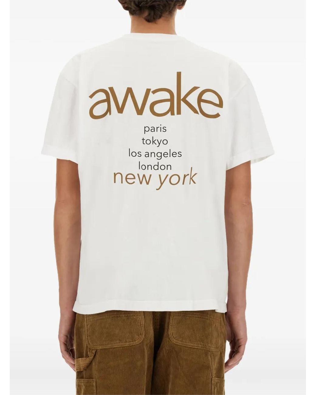 AWAKE NY White Back-Print Cotton T-Shirt for men