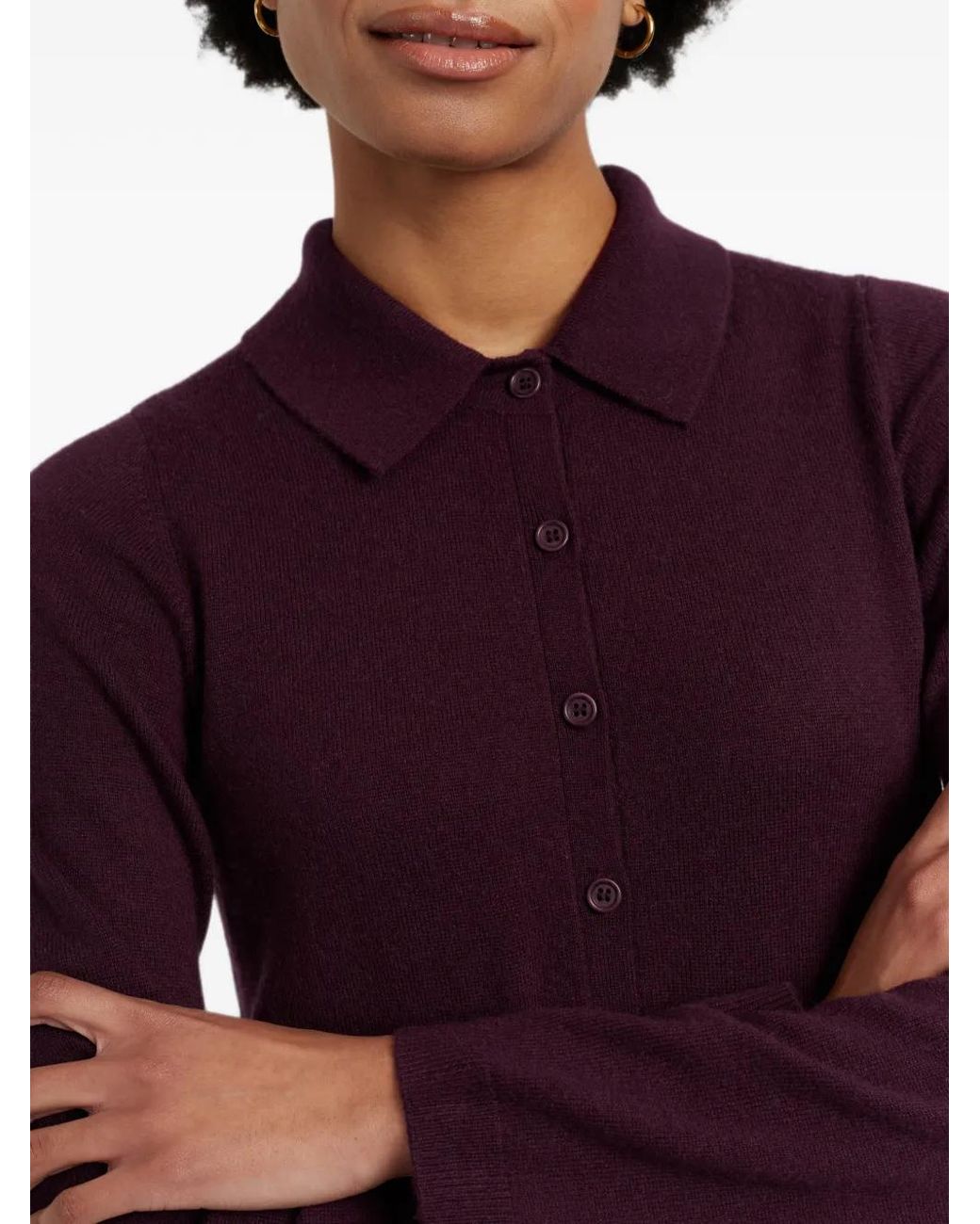 Chinti & Parker Red A-Line Polo-Collar Maxi Dress