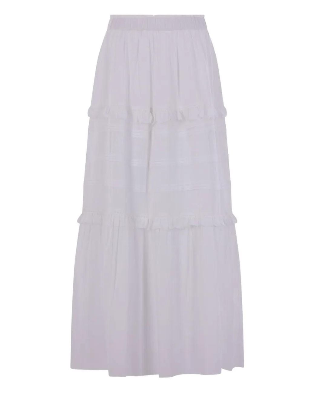 Isabel Marant White Ruffled Tiered Maxi Skirt
