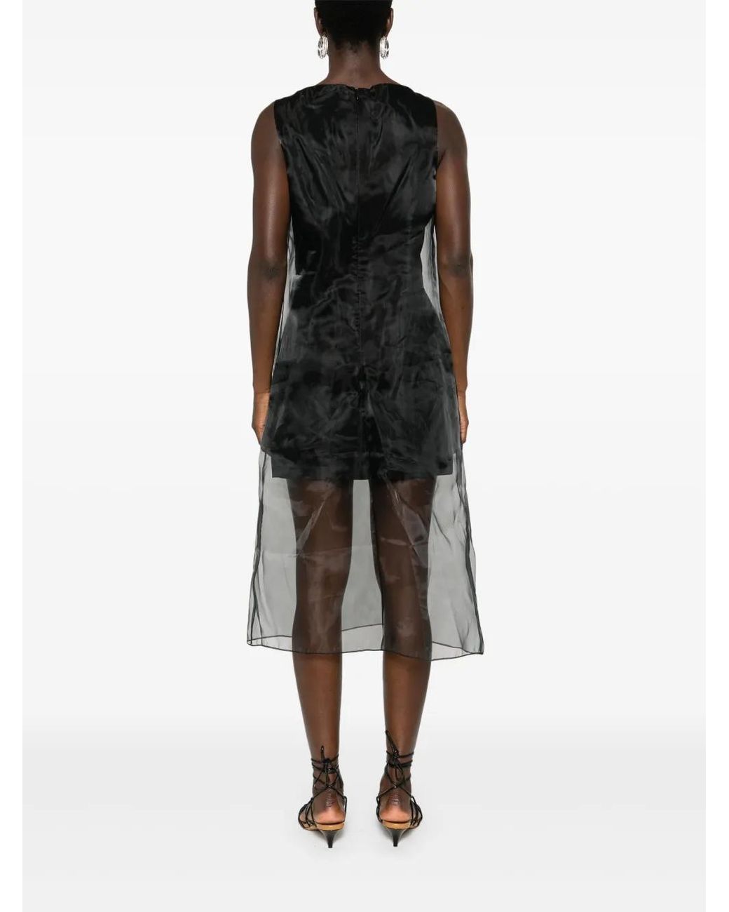 Theory Black Overlay Midi Dress