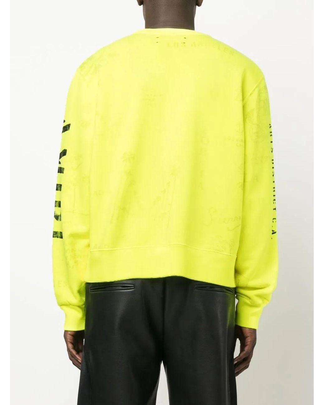 Amiri Yellow Army Stencil Crewneck Sweatshirt for men