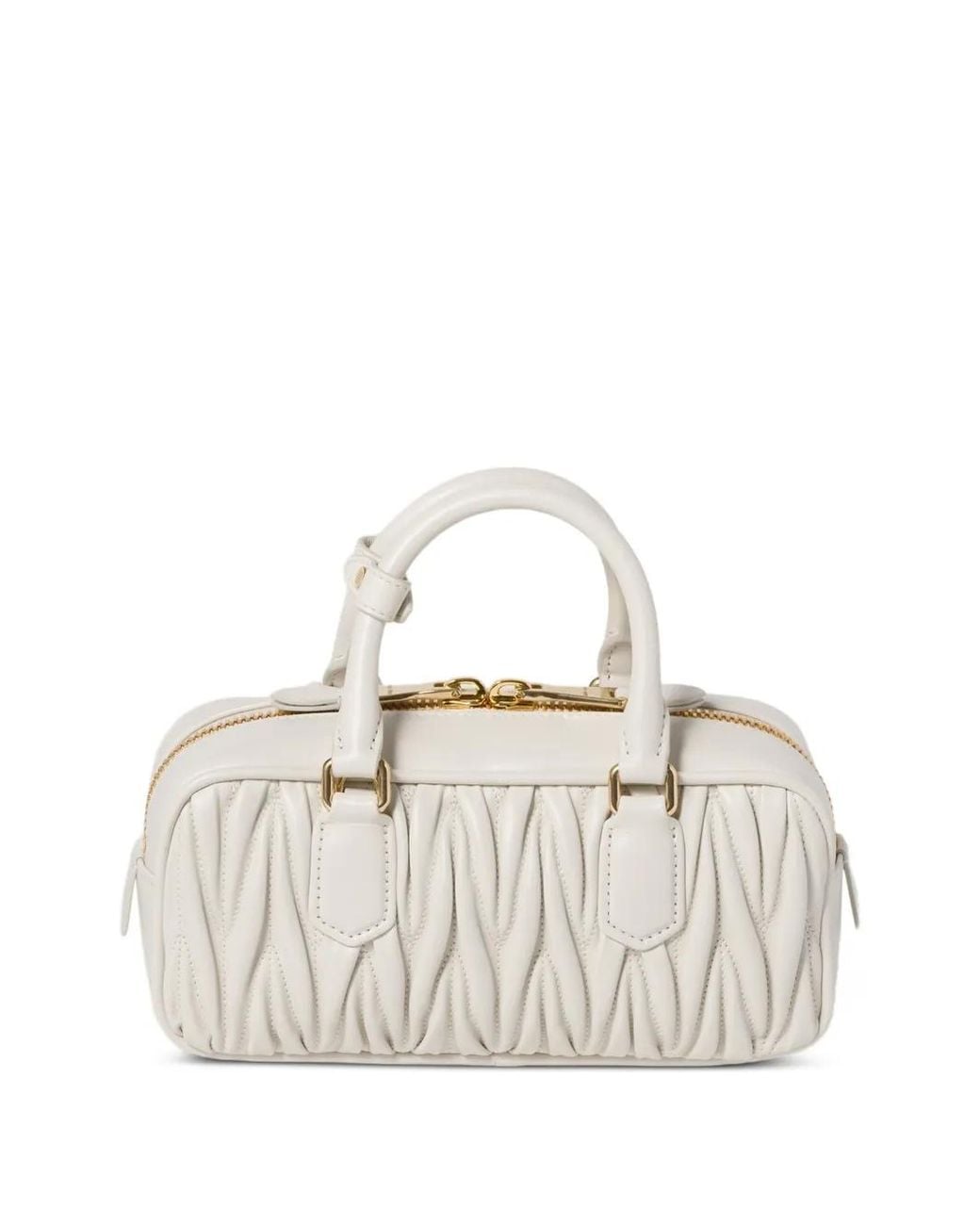 Miu Miu White Arcadie Regular Leather Handbag