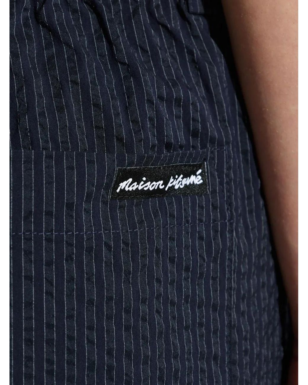 Maison Kitsuné Blue Logo-Patch Shorts