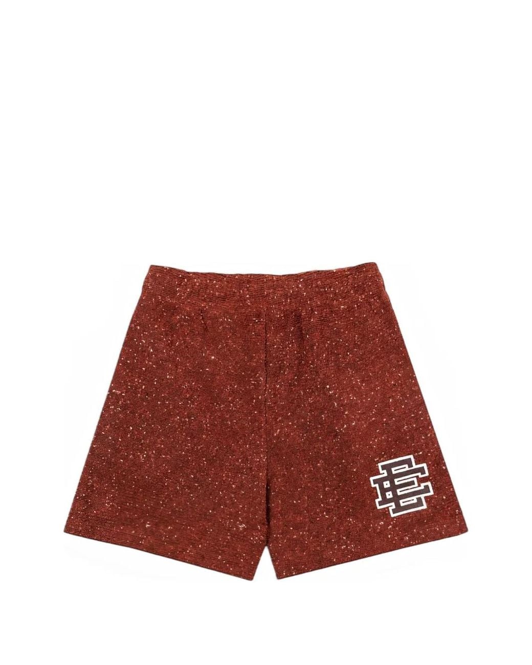 Eric Emanuel Red Ee Boucle Logo-Print Shorts for men