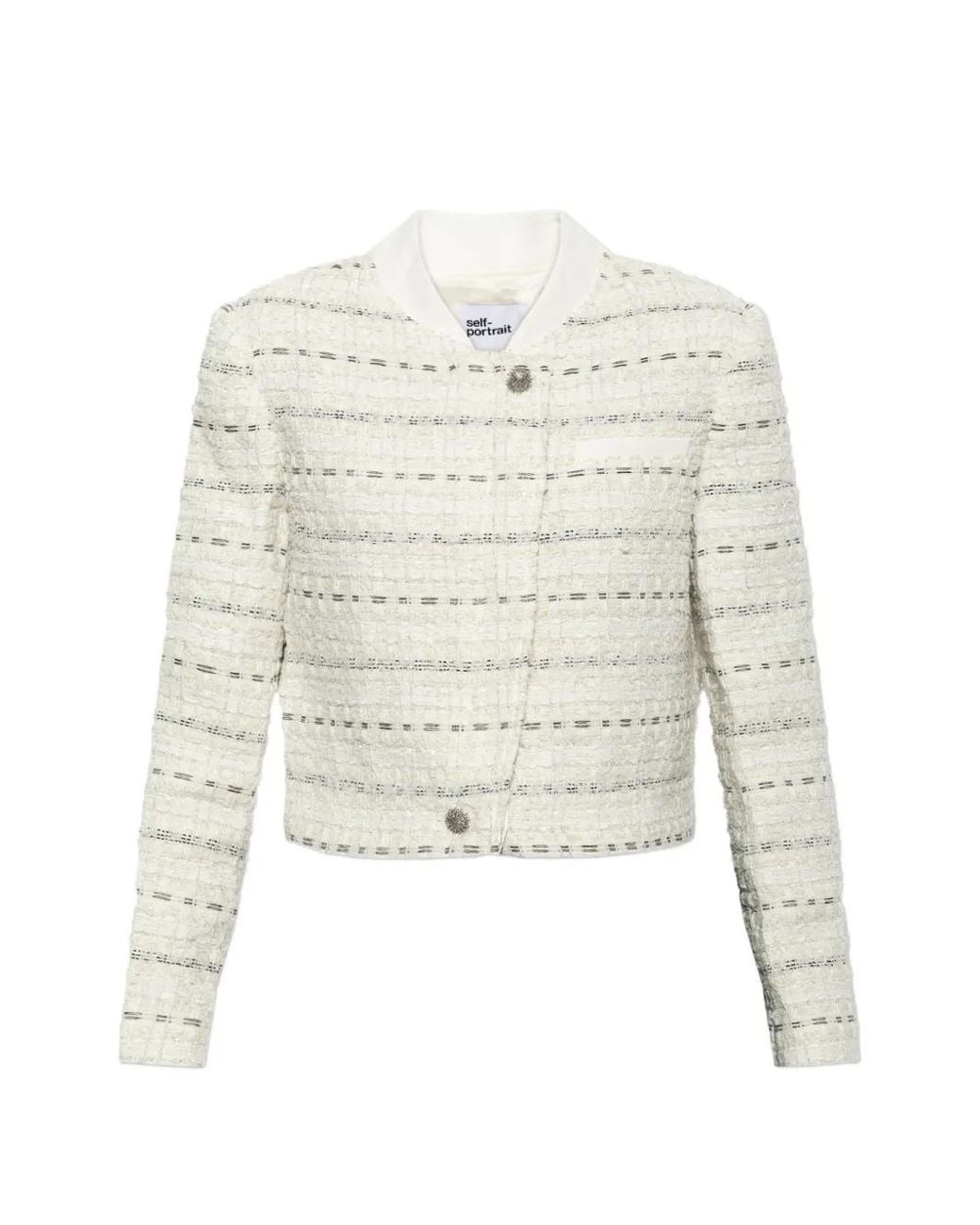 Self-Portrait White Boucle Boxy Jacket