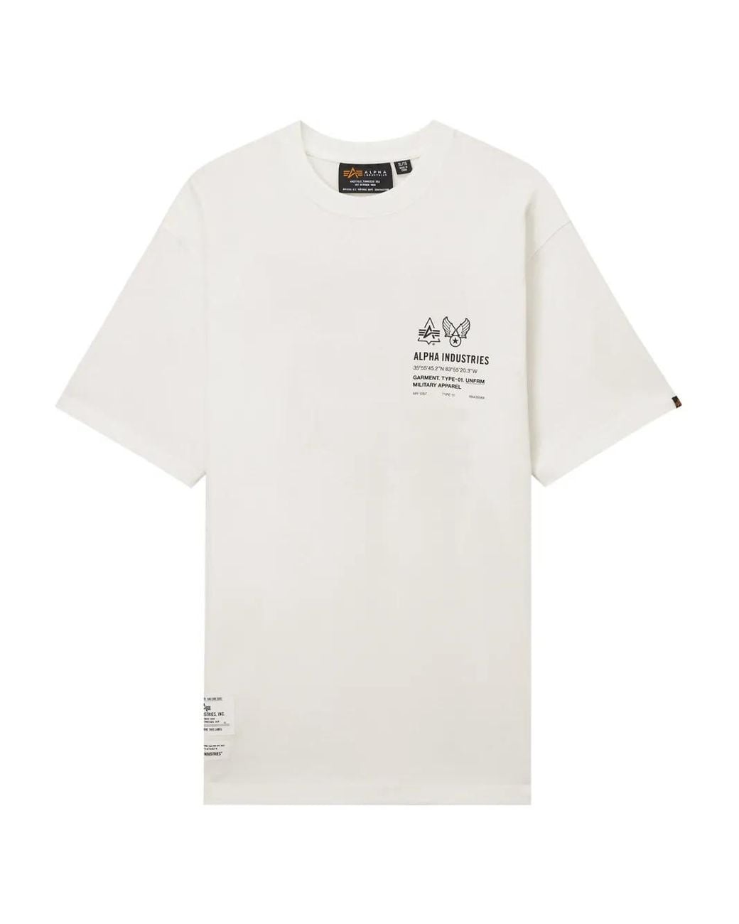 Alpha Industries White Logo-Print Graphic T-Shirt for men