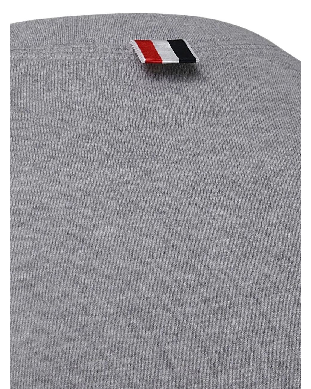 Thom Browne Gray 4Bar Cotton Crewneck Sweatshirt for men