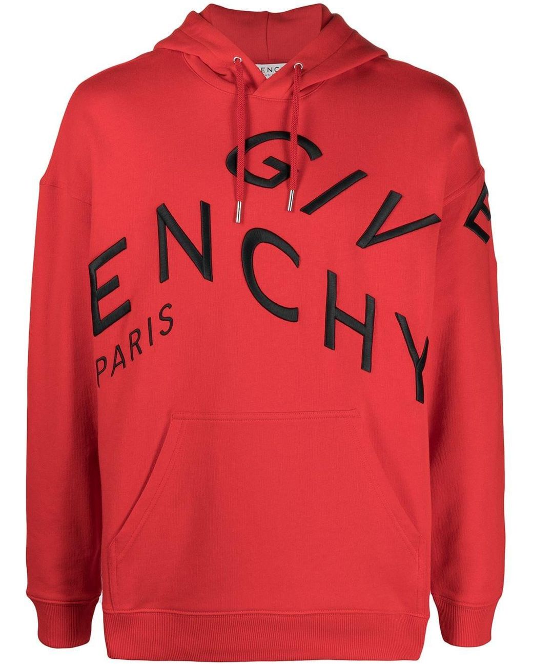 Givenchy Cotton Refracted Logo Embroidery Hoodie in Red for Men - Lyst