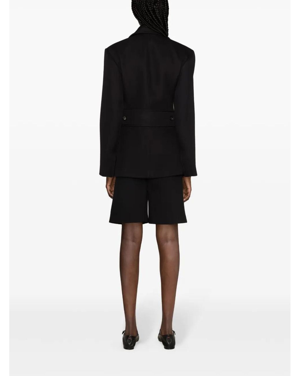 Co. Black Notched-Lapels Double-Breasted Blazer