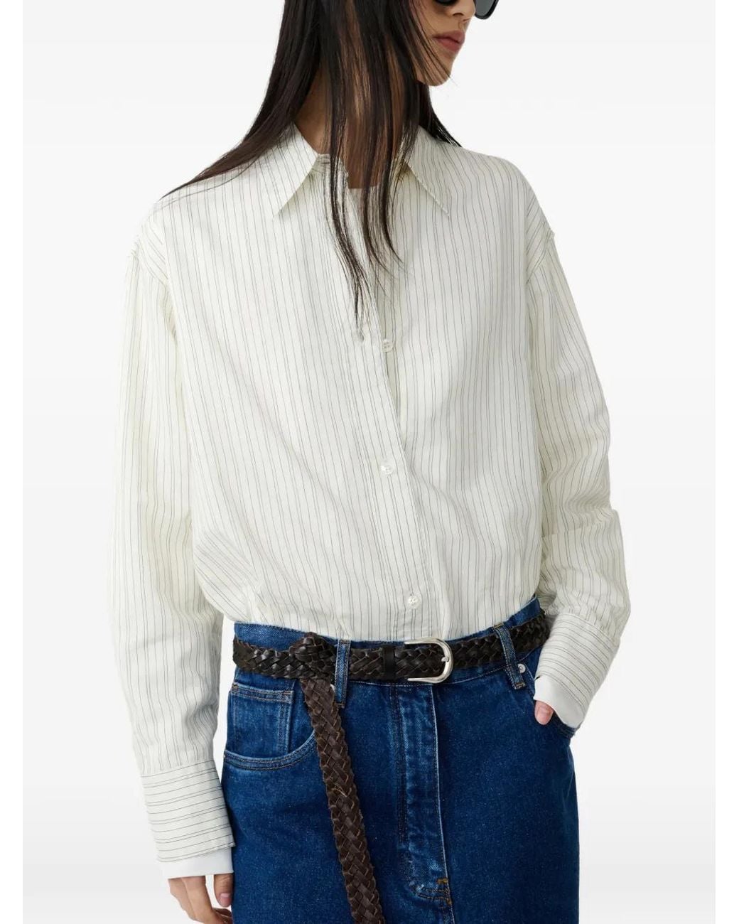 Studio Nicholson White Chemise À Rayures Rouen