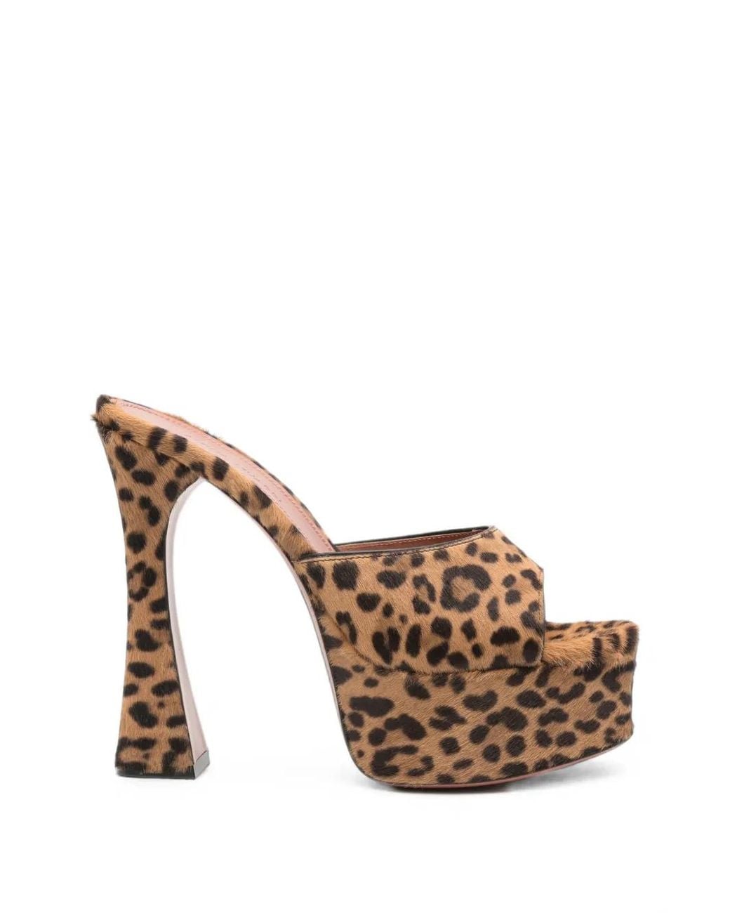 AMINA MUADDI Brown Dalida Leopard-Print Platform Sandals