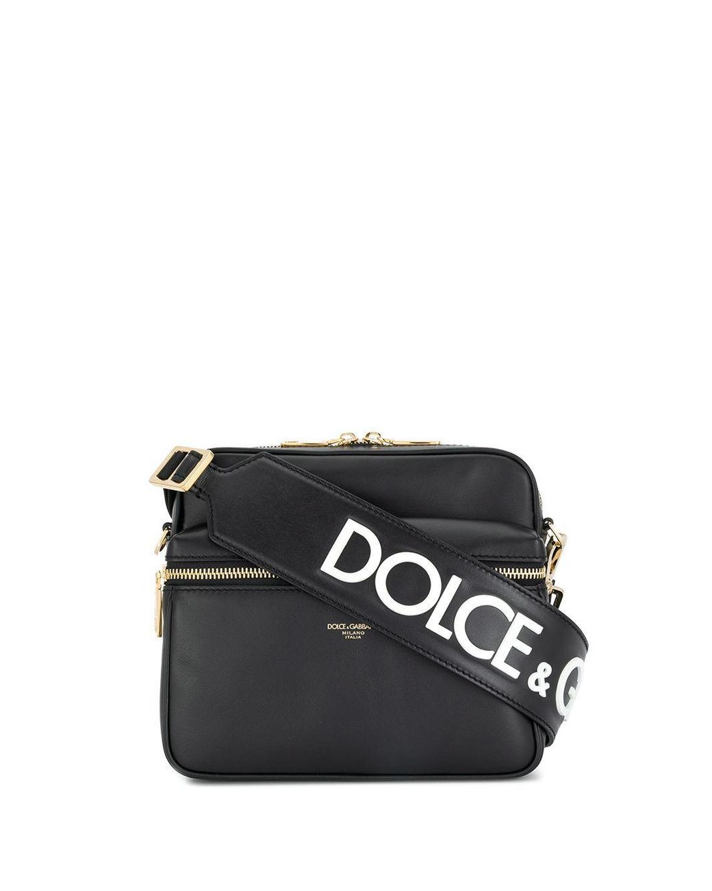 Dolce & Gabbana Leather Shoulder Bag With Logo in Black for Men Mens Bags Messenger bags 