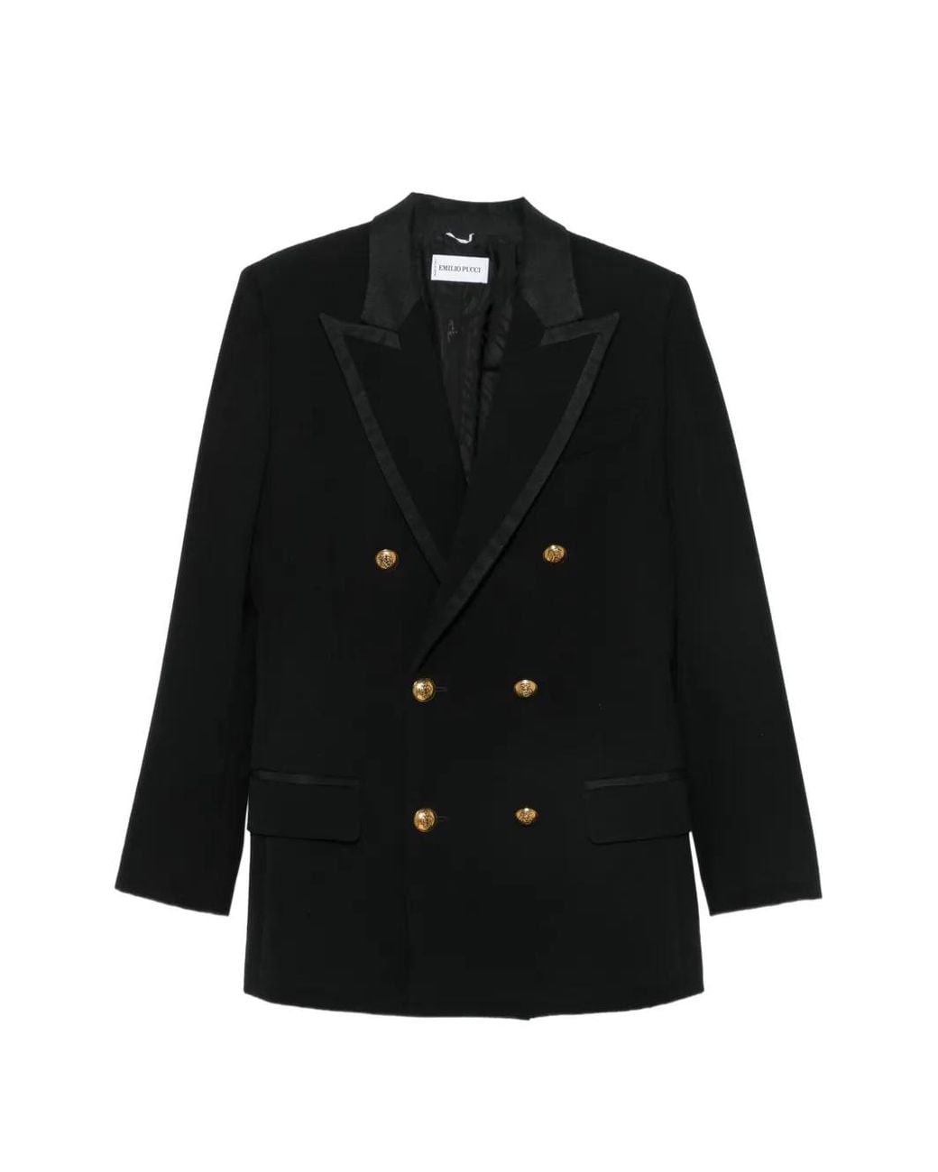 Emilio Pucci Black Double-Breasted Virgin Wool Blazer