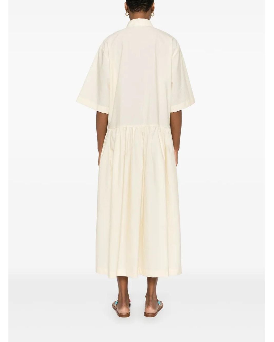 Fabiana Filippi Natural Poplin Midi Dress