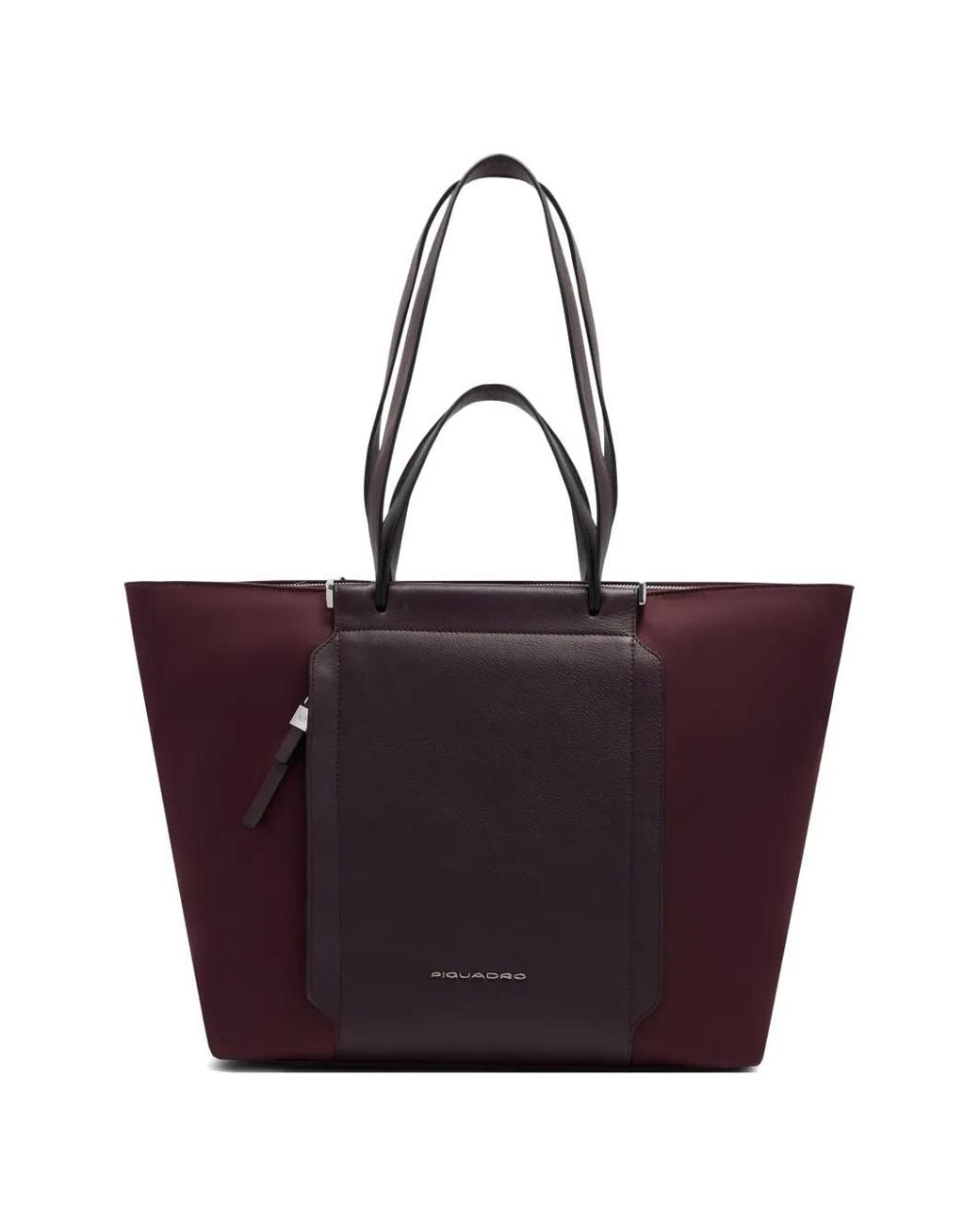 Piquadro Purple Sac Porté Épaule À Plaque Logo