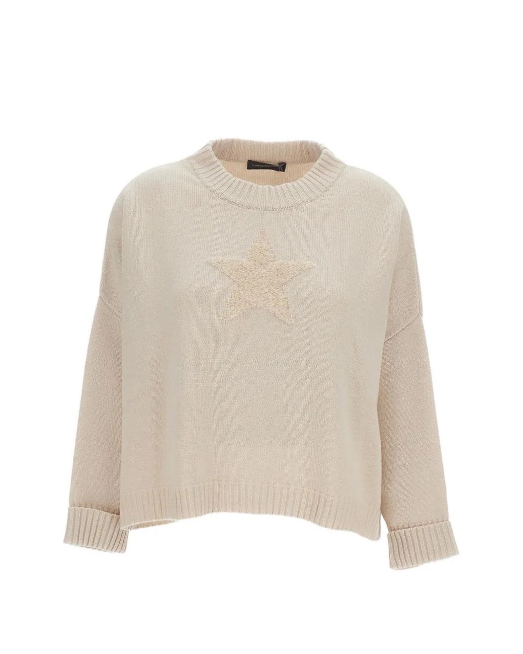 Lorena Antoniazzi Natural Pull À Motif Étoile En Intarsia