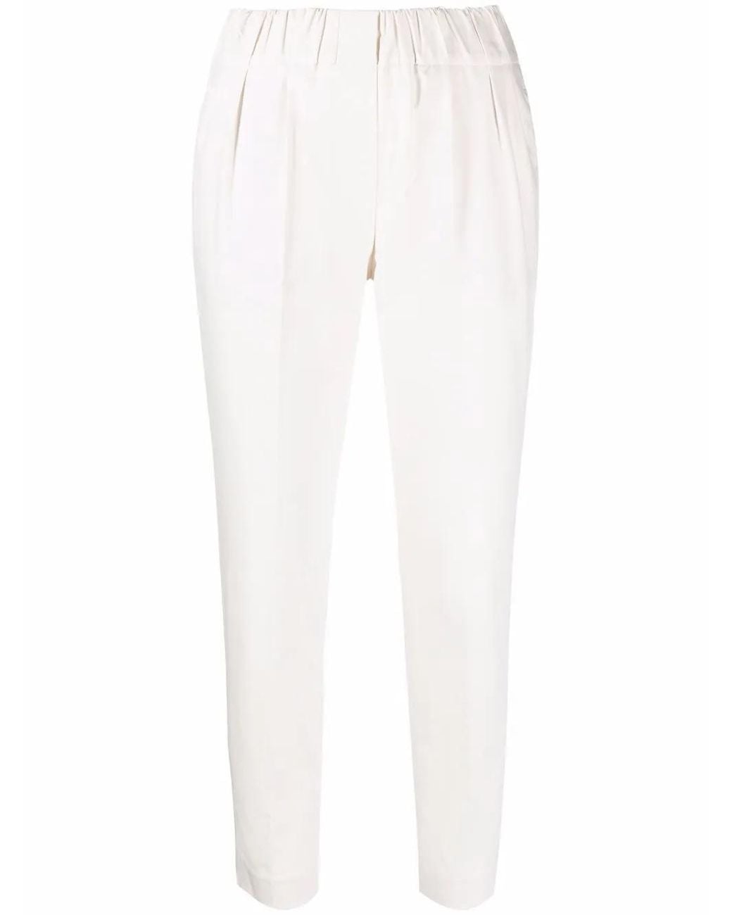 Brunello Cucinelli White Cropped Trousers