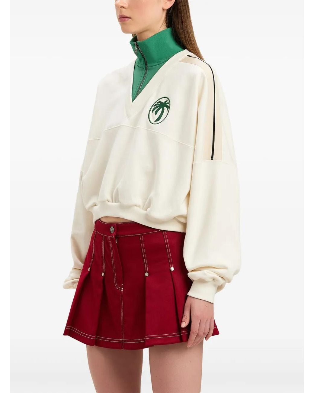 Palm Angels Natural Oval Palm Zipped D Crew Off