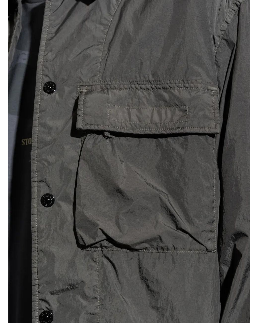 Stone Island Gray Buttoned Pocket Jacket for men