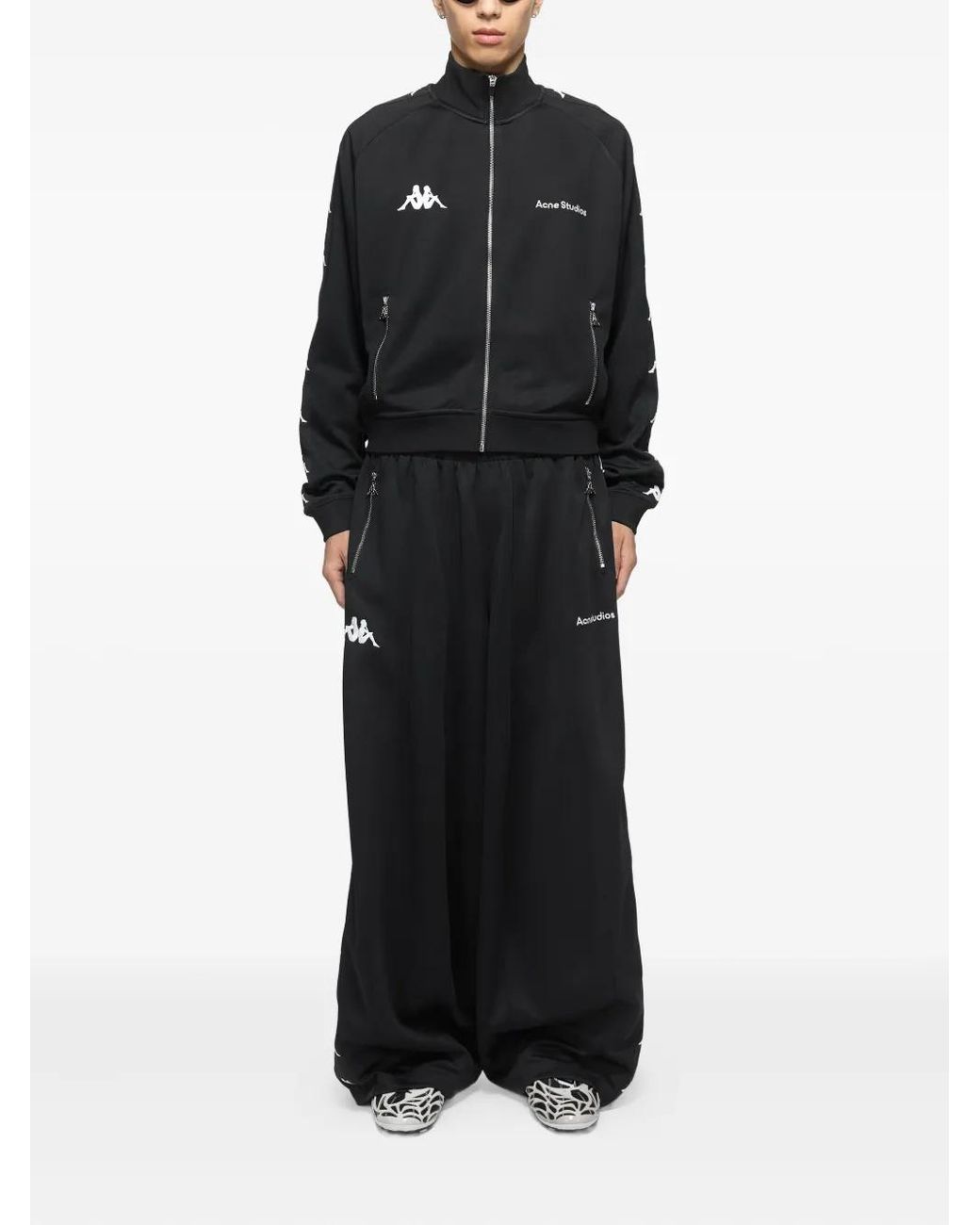Acne Studios X Kappa Zip-Up Jacket in Black | Lyst