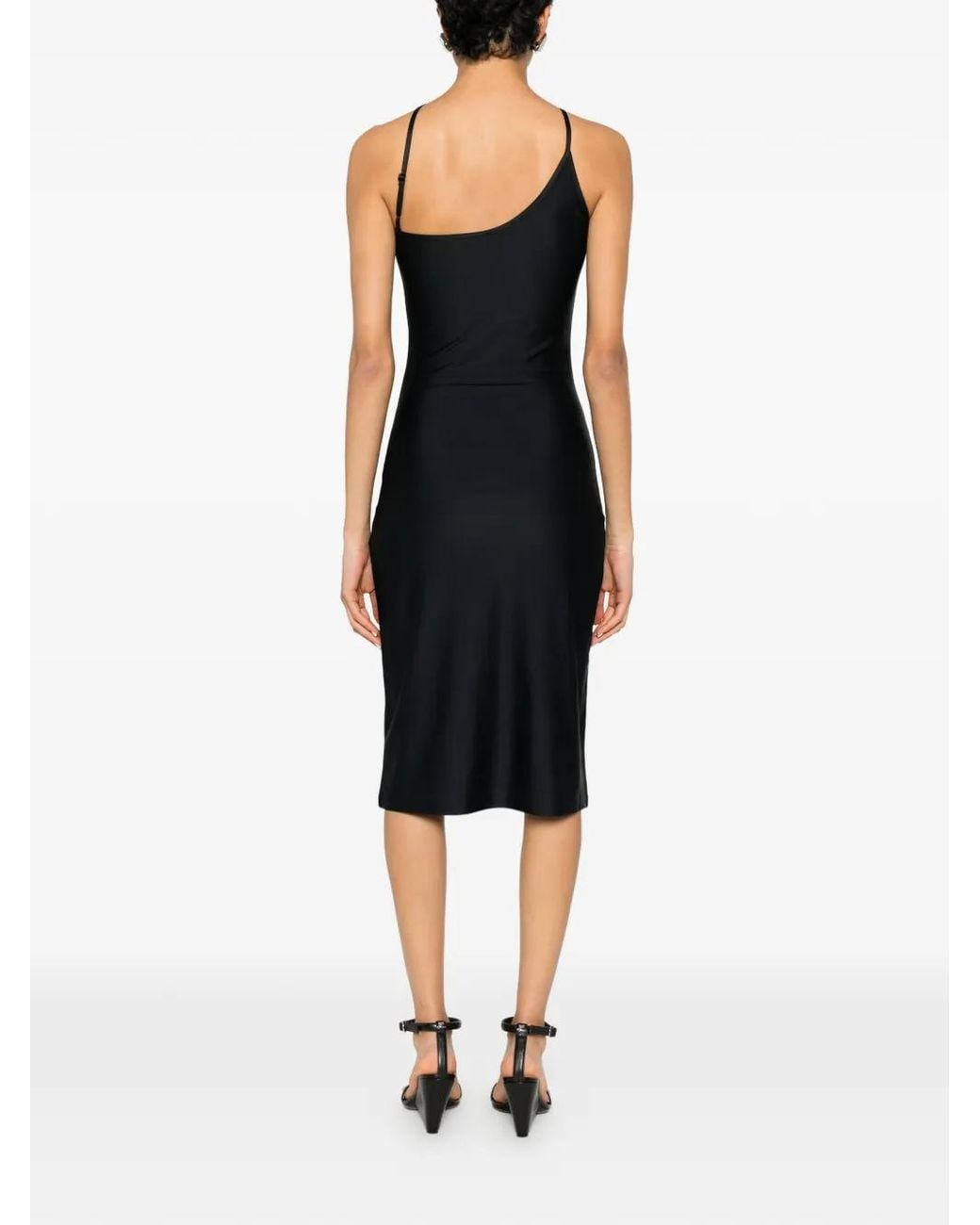 Coperni Black C-Logo One Shoulder Dress