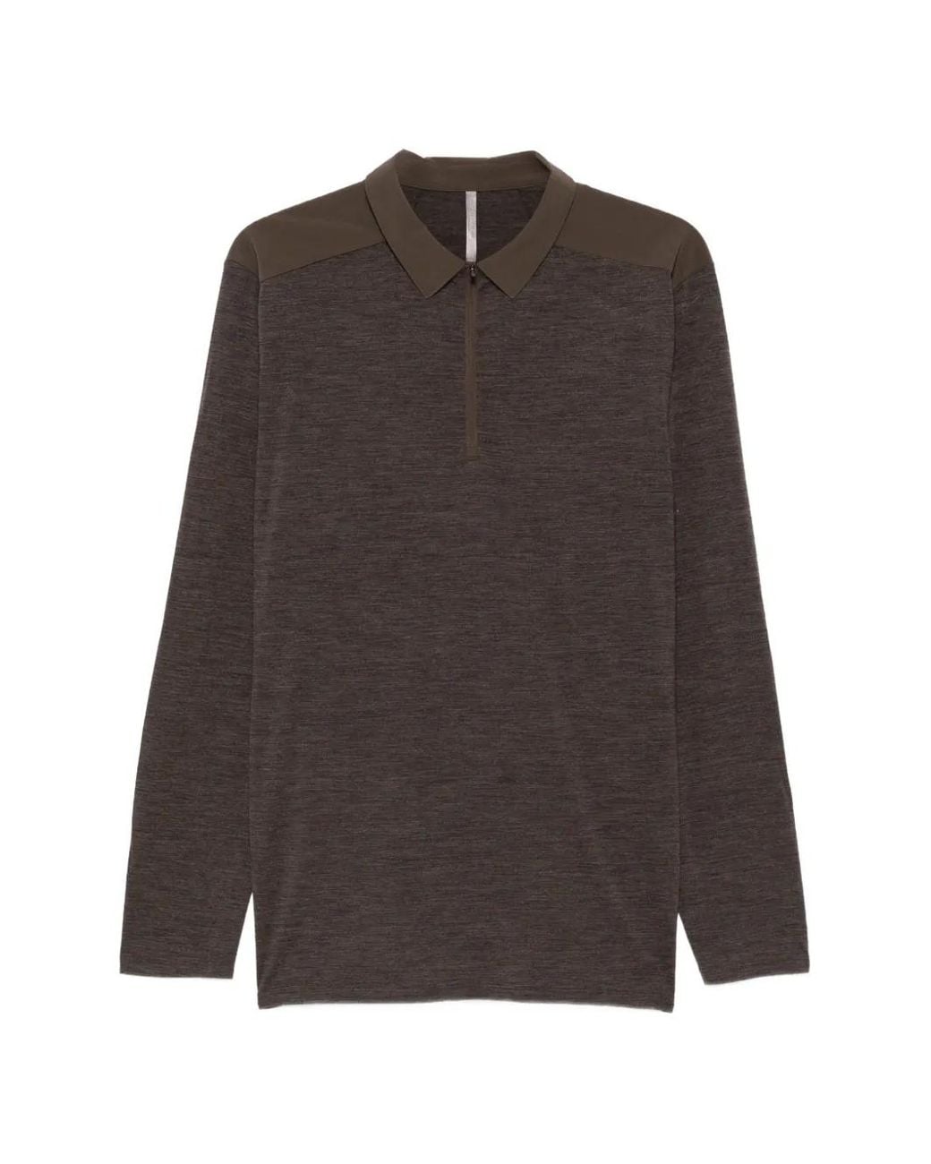 Veilance Brown Zip-Fastening Long-Sleeve Polo Shirt for men