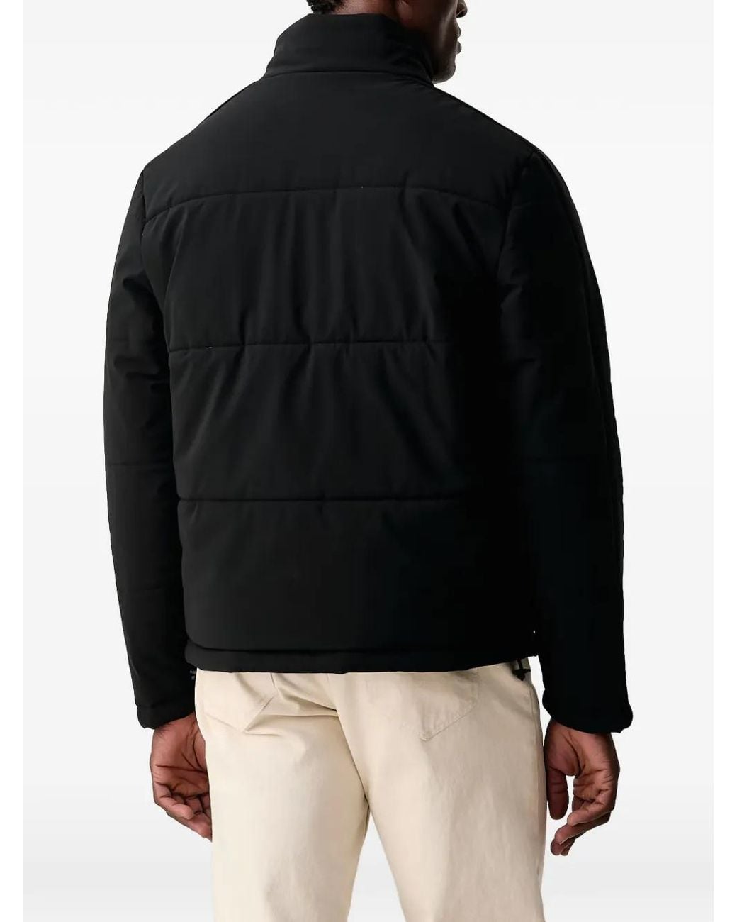 Guess Black Logo-Patch Puffer Jacket for men