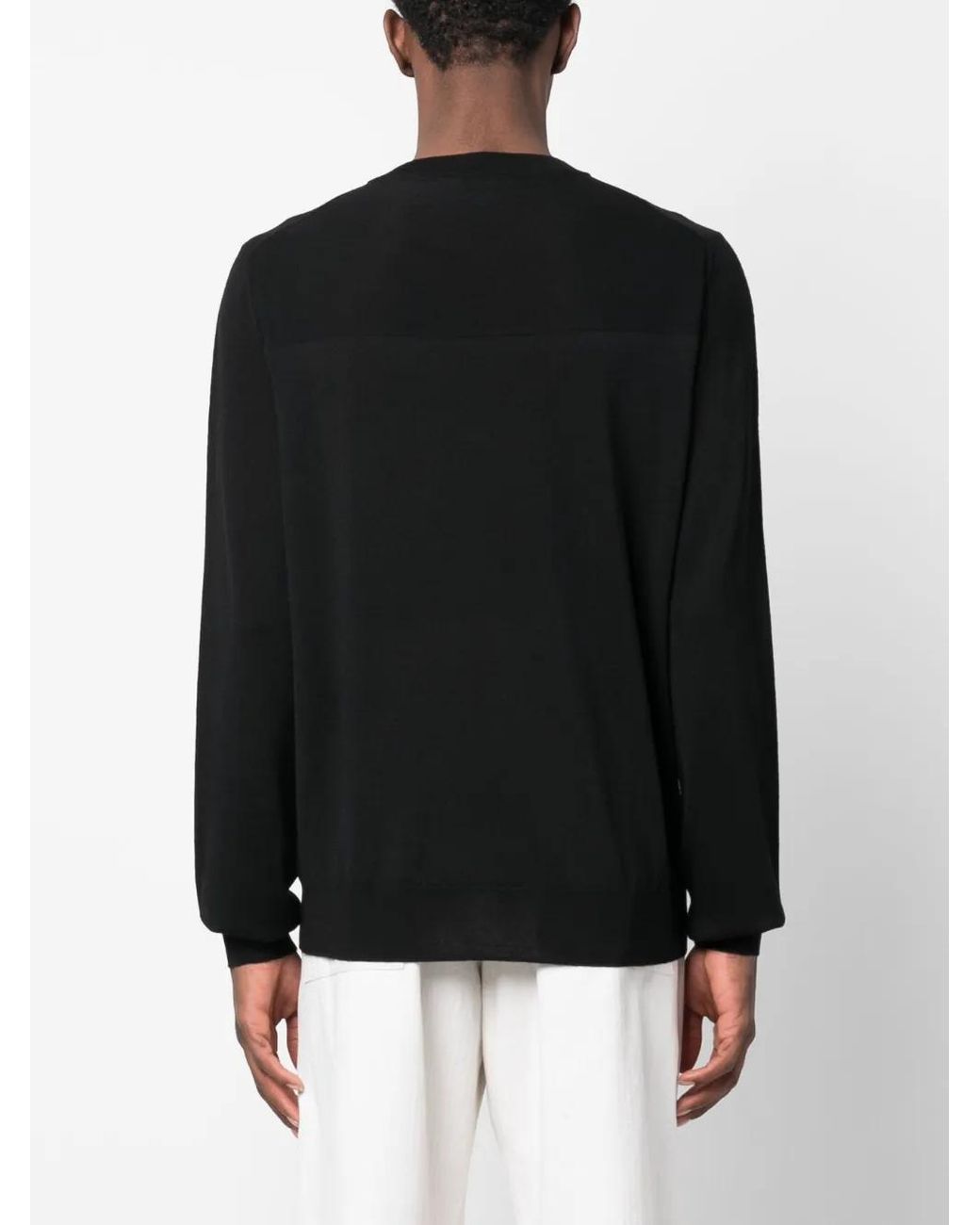 Jil Sander Black Wool Crew-Neck Sweater for men