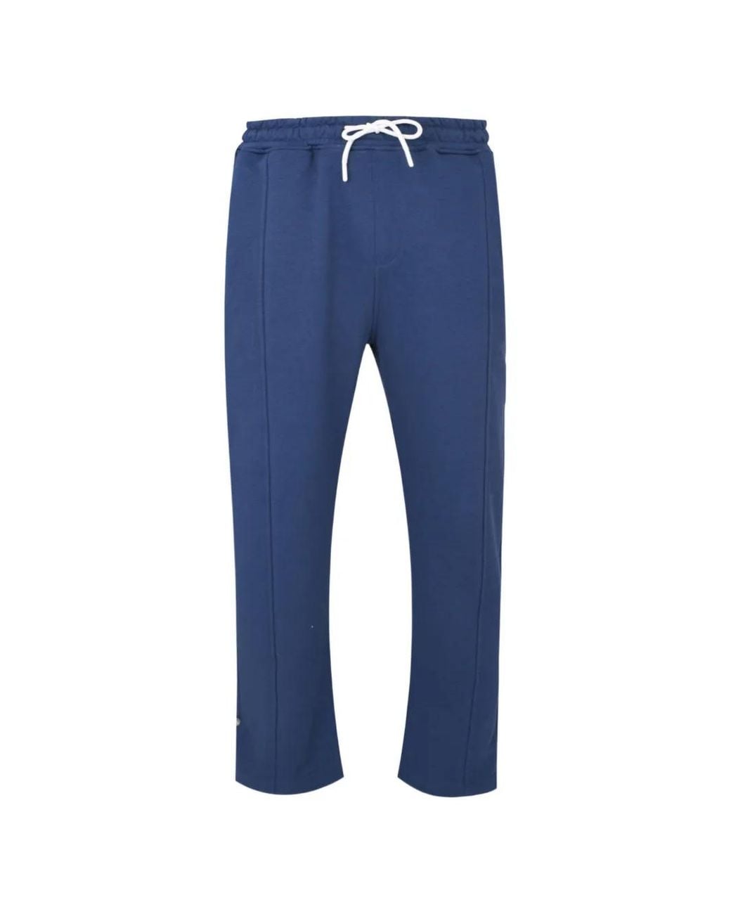 Exit Society Blue Embroidered Drawstring Track Pants for men