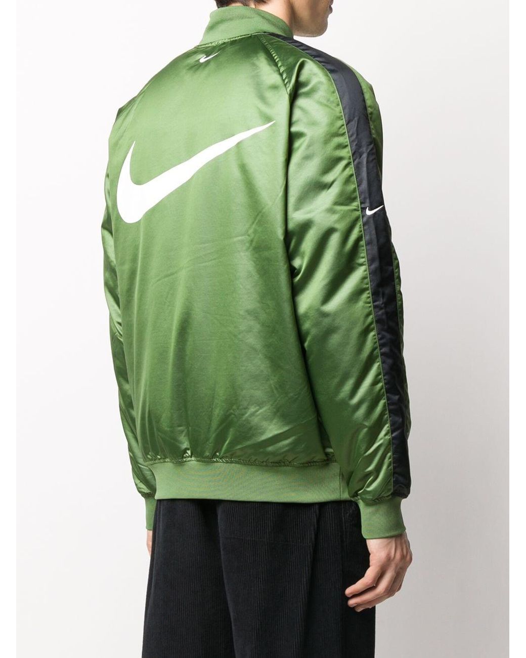 Nike Swoosh Bomber Jacket in Green for Men | Lyst