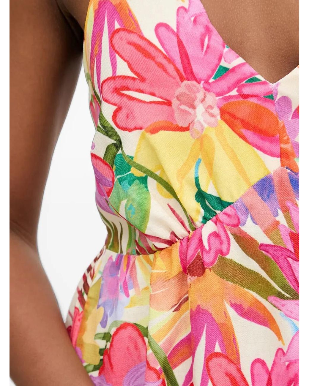 Morgan Red Floral-Print Halterneck Midi Dress