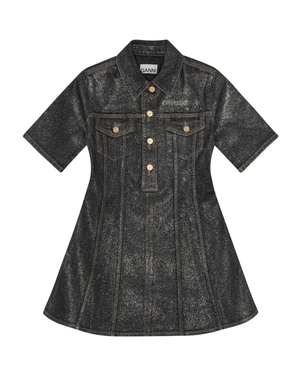 Ganni Black Denim Mini Dress