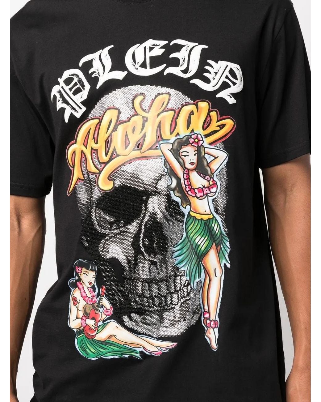Philipp Plein Black Hawaii Short-Sleeve T-Shirt for men