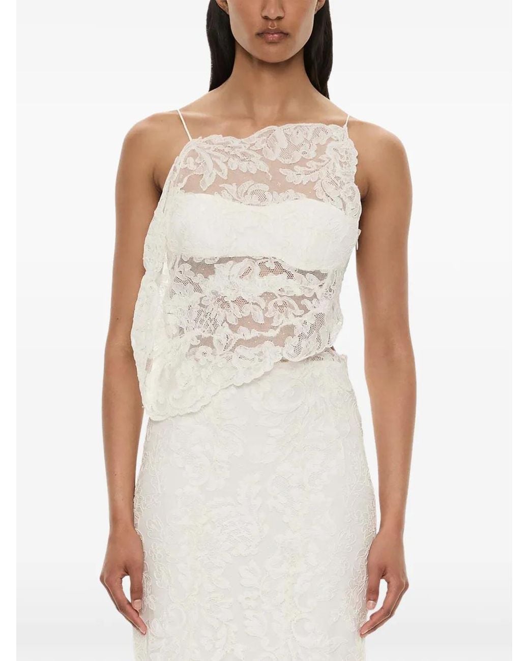 Christopher Esber White Reverie Floating Lace Cami Tank Top